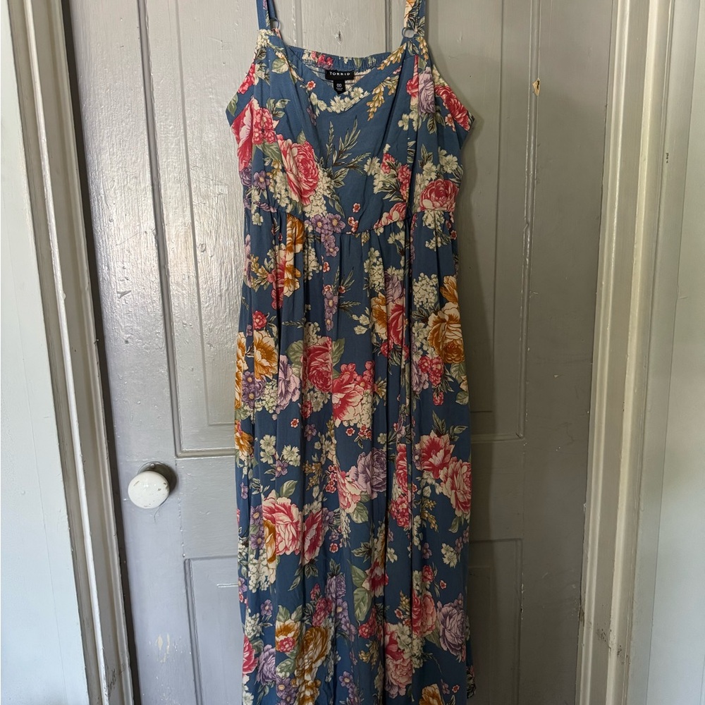 Torrid Blue Floral Midi Dress